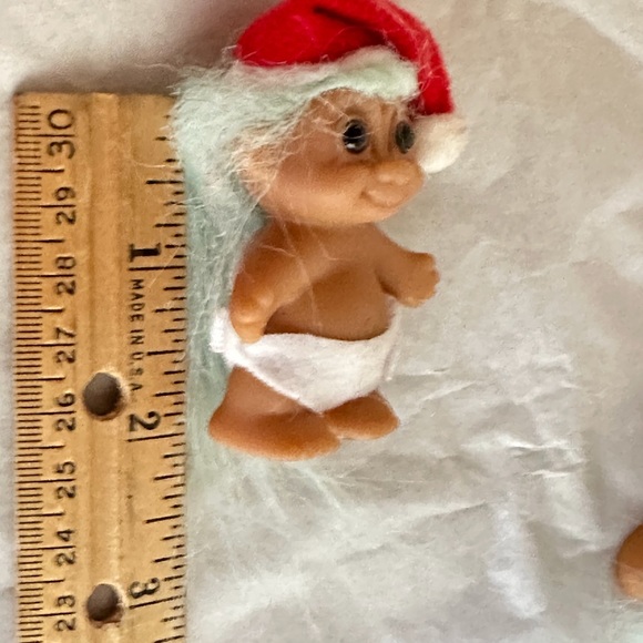 Baby Santa Russ Troll doll 2” tall Christmas Toy - Picture 2 of 5